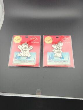 Lenox Silver Tone Christmas Holiday Gift Card Holders Set Of Two